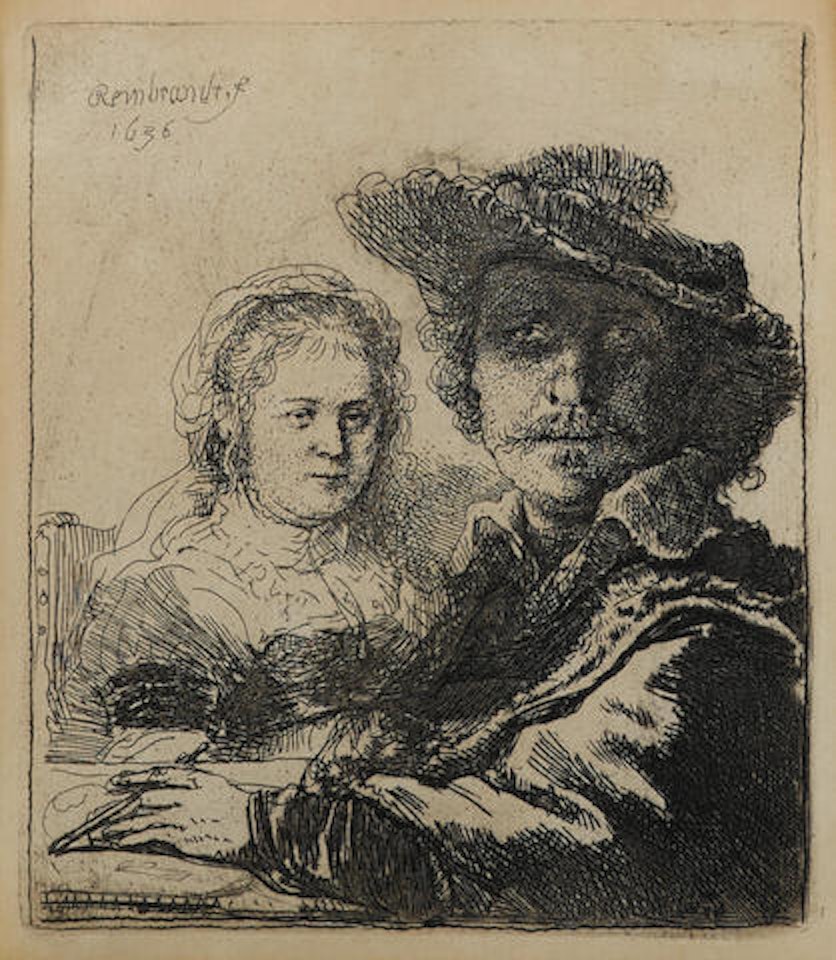 Self-Portrait with Saskia by Attributed to Rembrandt Harmensz van Rijn