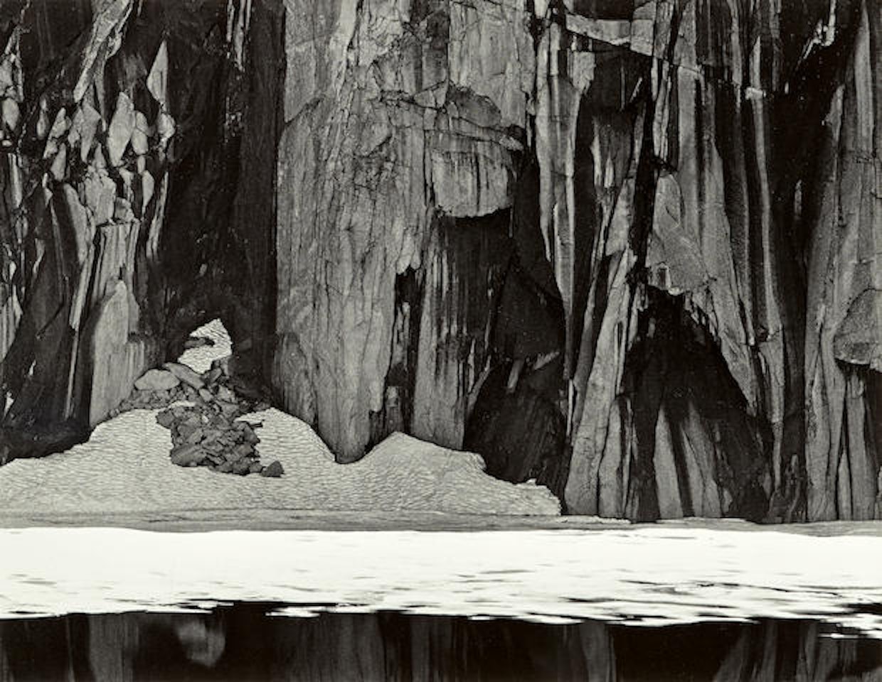 Frozen Lake and Cliffs, Kaweah Gap, Sierra Nevada, California by Ansel Adams