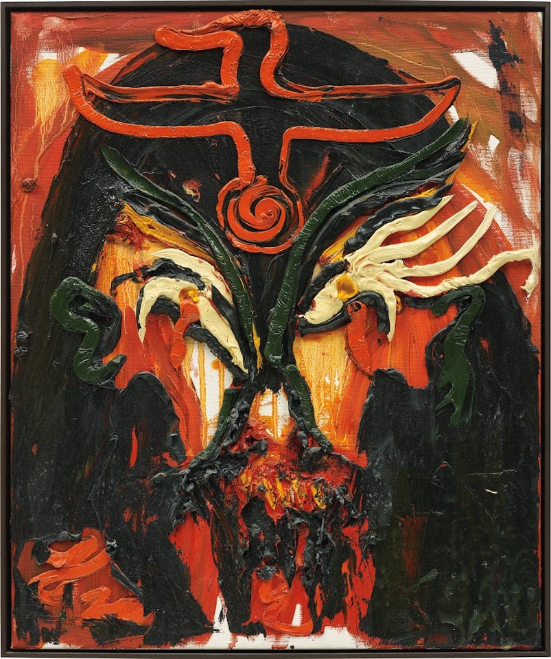 Pharao Messegurke mit Tinten-fischaugen, im Sakrophagys de Pflaumenmus by Jonathan Meese
