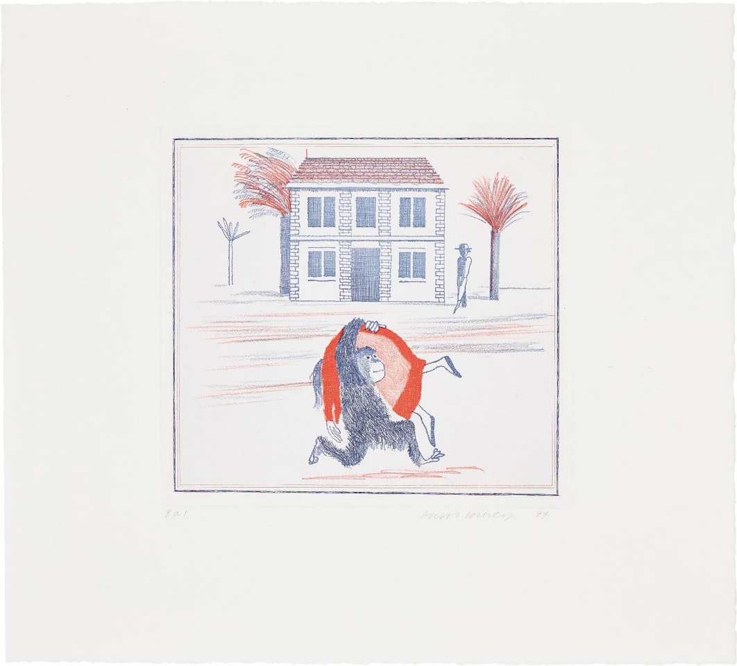 Geography Book (Félicité's Only View From Abroad): Illustration for "A Simple Heart" of Gustave Flaubert by David Hockney