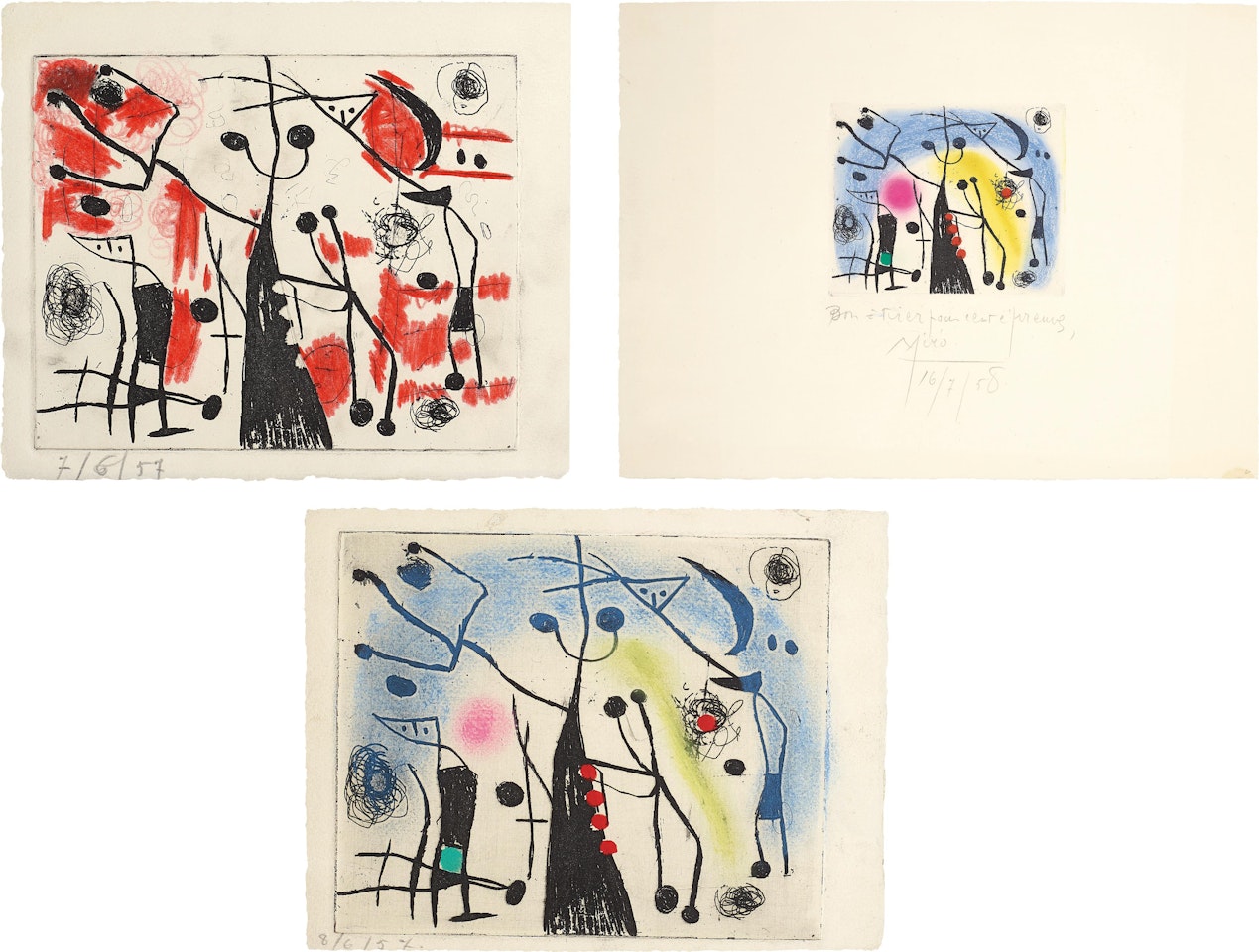 Les magdalÃ©niens (The Magdalenians): three impressions by Joan Miró