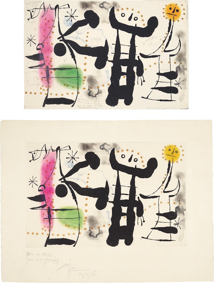 Les philosophes II (The Philosophers II): two impessions by Joan Miró