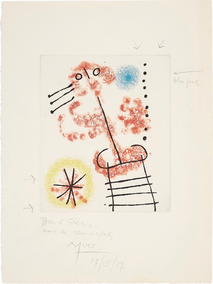 Feuilles Ã©parses (Scattered Leaves): one plate by Joan Miró