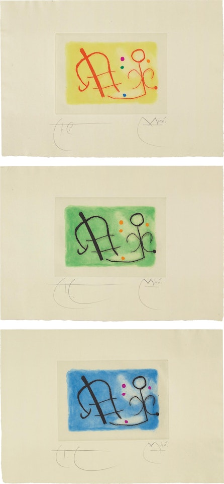 Fusée (Rocket): three plates by Joan Miró