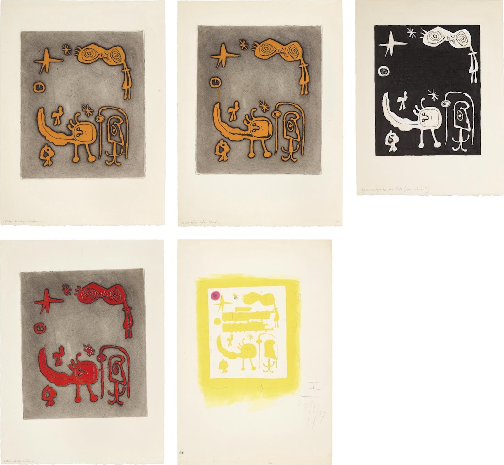 Ruthven Todd Album, An Alien World for Dolores MirÃ³: five impressions by Joan Miró