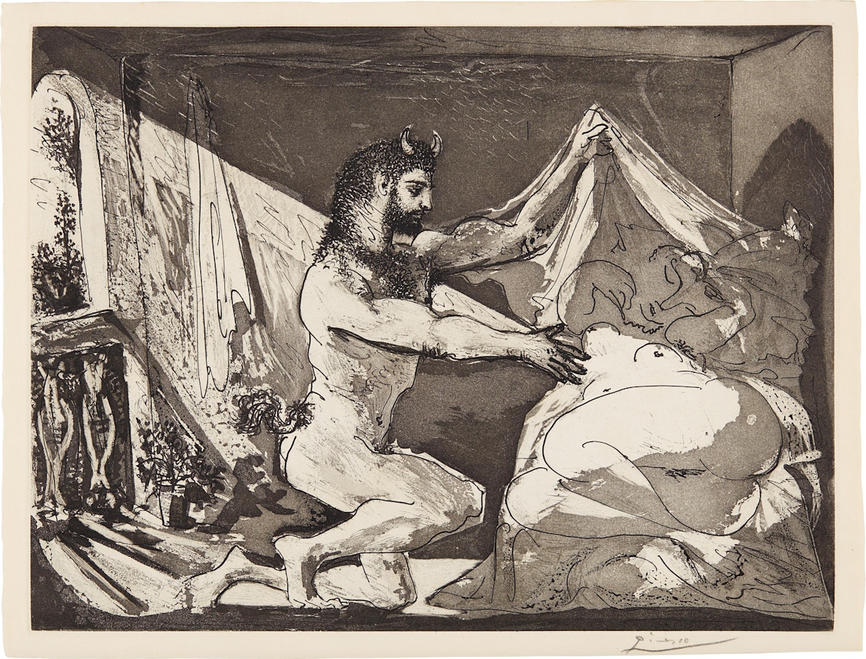 Faune dévoilant une femme (Faun Revealing a Woman), plate 27, from La Suite Vollard by Pablo Picasso