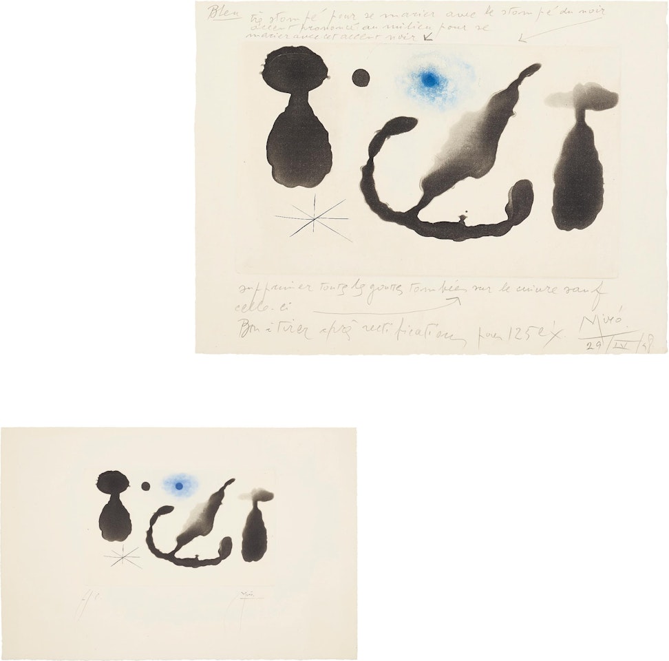 Saint James Park au crÃ©puscule (Saint James Park at Dusk): two impressions by Joan Miró