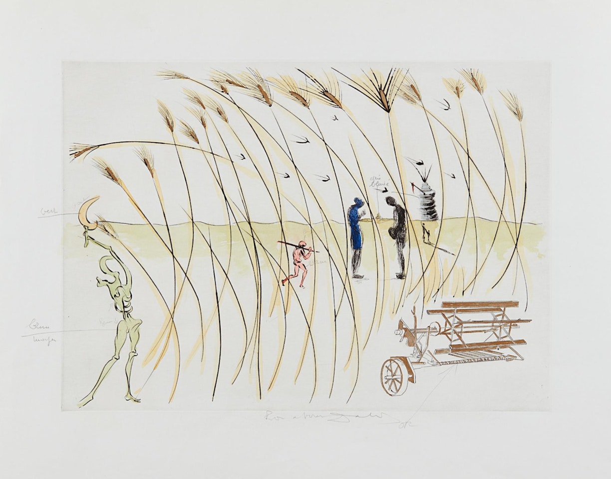La Moissonneuse (The Combine-harvester), for Hommage Ã  Leonardo da Vinci (American Inventions) by Salvador Dali