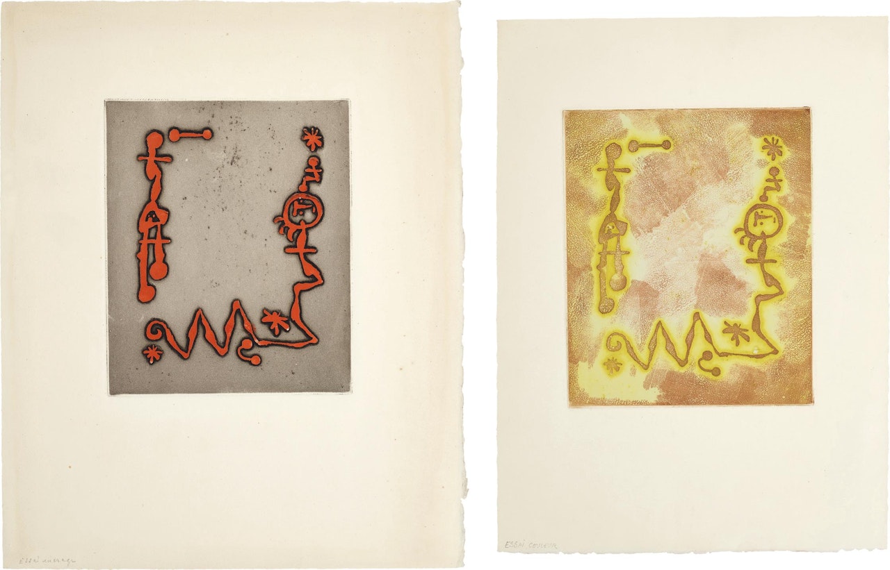 Ruthven Todd Album, Joan Miró poem: two impressions by Joan Miró