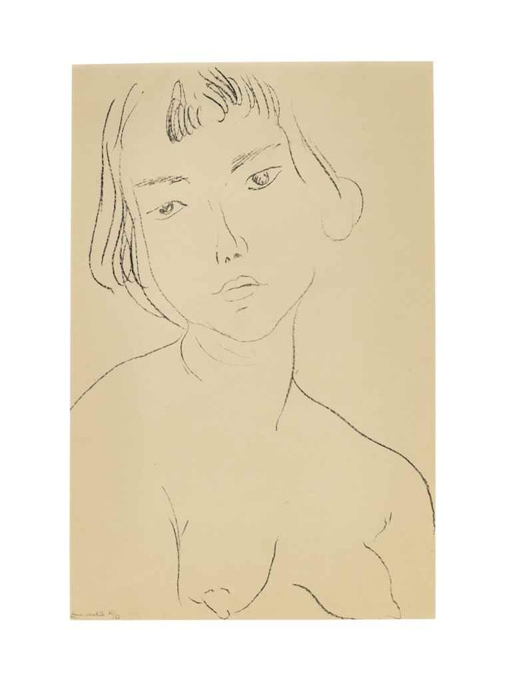 Visage légèrement penché vers la gauche by Henri Matisse