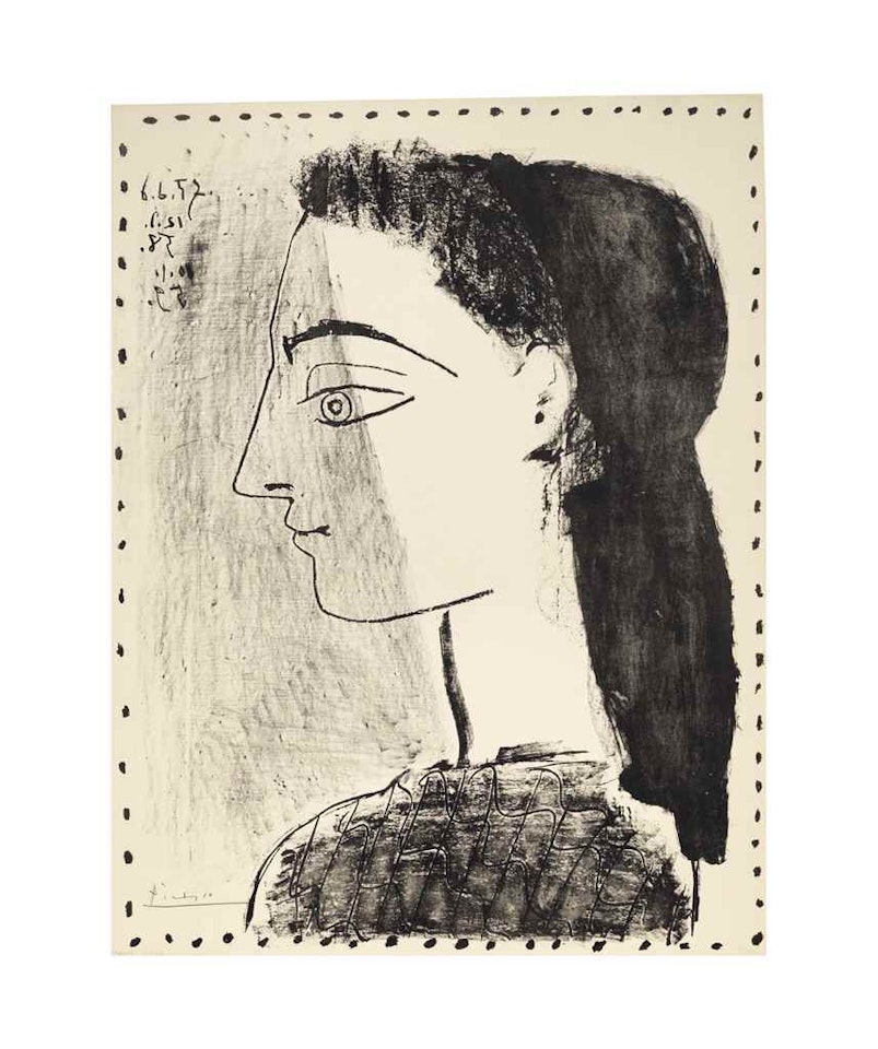 Jacqueline au mouchoir noir by Pablo Picasso