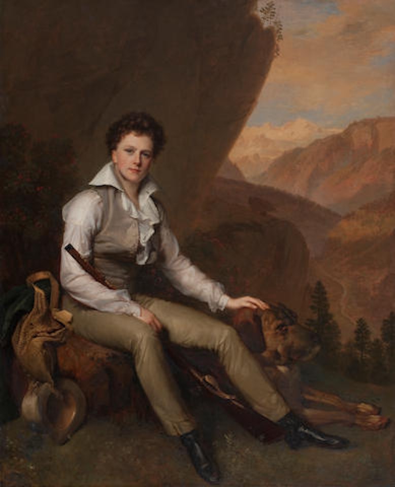 Portrait of John Campbell, 5th Earl and 2nd Marquess of Breadalbane, seated in a mountainous landscape by Firmin Massot
