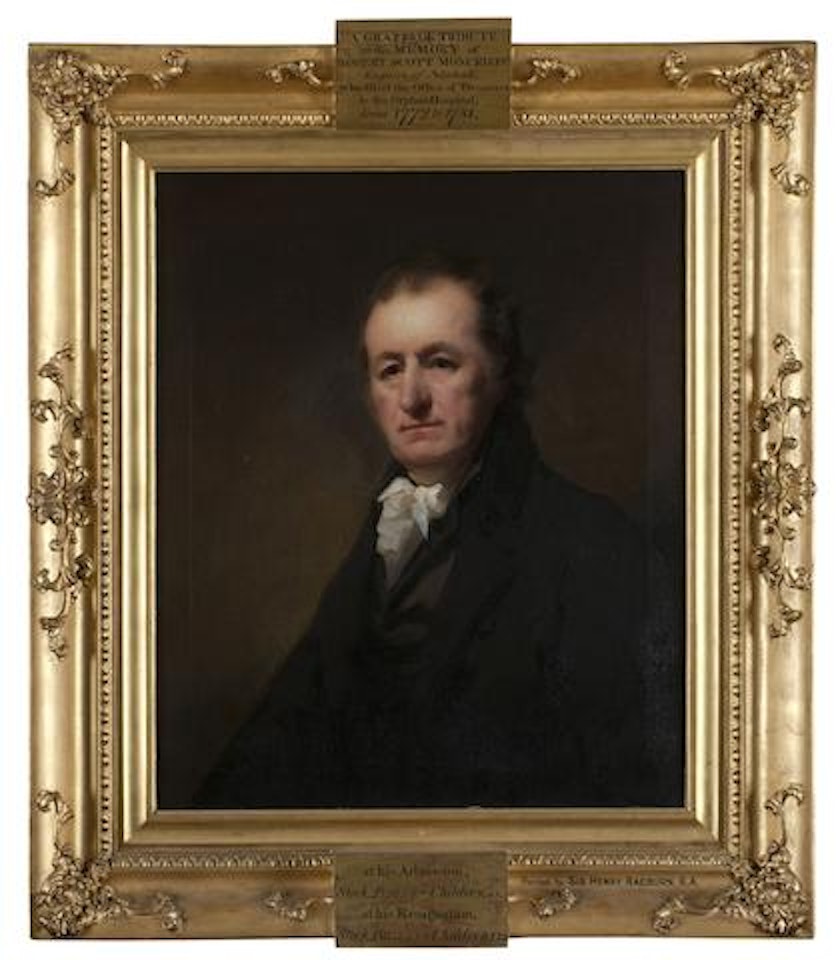 Half-length portrait of Robert Scott Moncrieff in black coat and white stock by Henry Raeburn