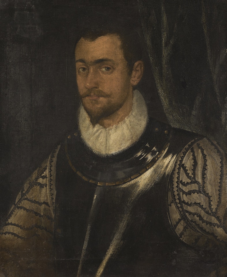 PORTRAIT OF A MAN, HALF LENGTH, IN ARMOUR by Venetian School