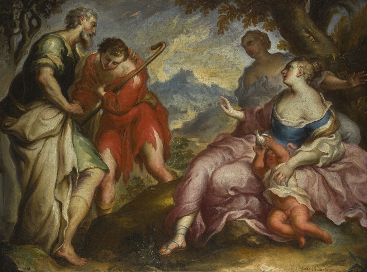 THE RECONCILIATION OF JACOB AND LABAN by Venetian School