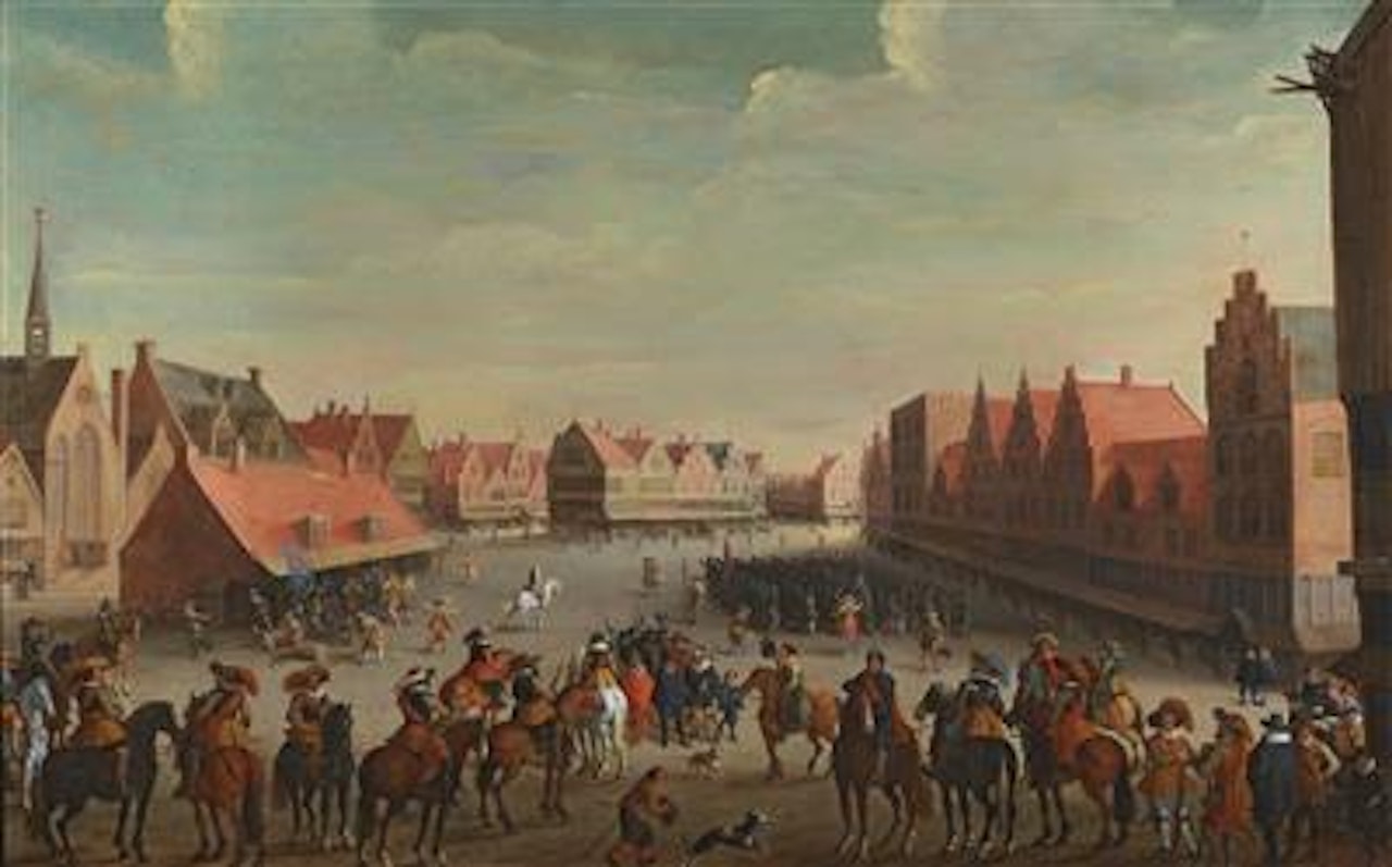 Prince Maurice of Orange dismissing the mercenaries in Neude Square in Utrecht on 31 July 1618 by Joost Cornelisz Droochsloot