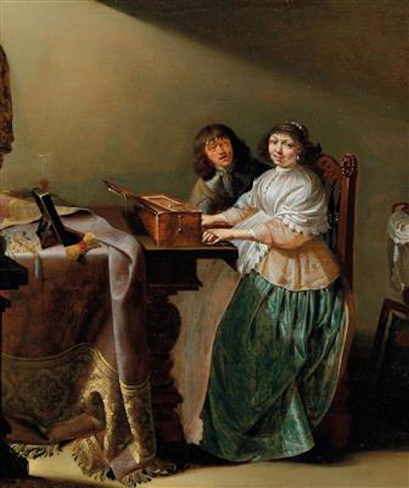 Two figures at a clavichord by Jacob Duck