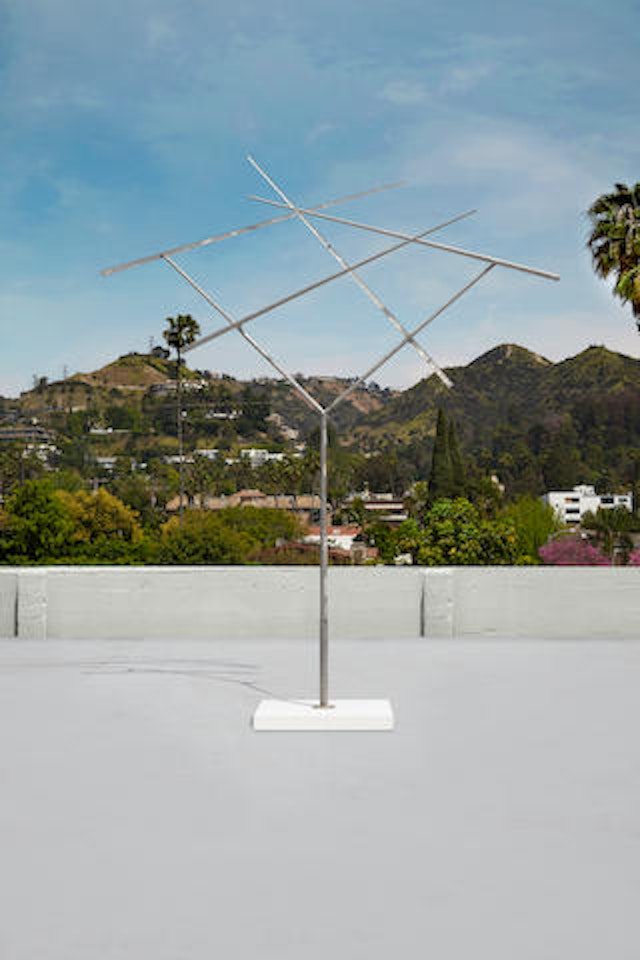 Four Lines Up Oblique V  by George Rickey