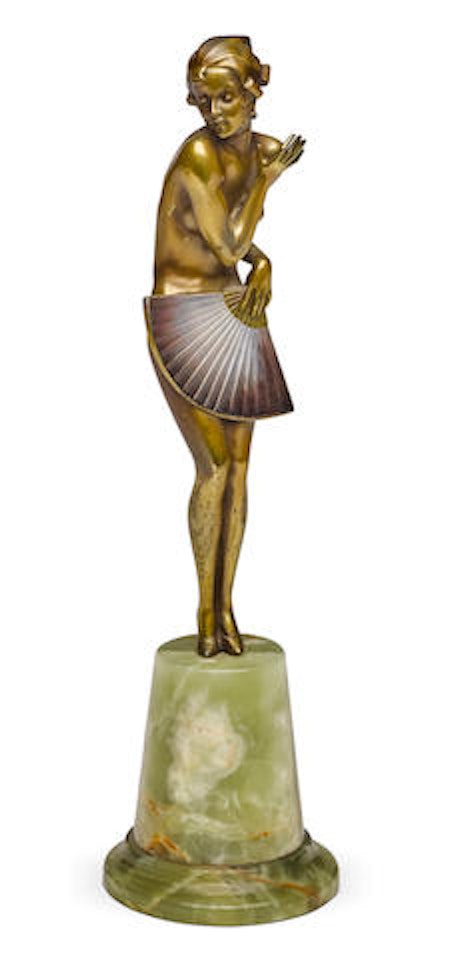 Figure of a fan dancer by Josef Lorenzl