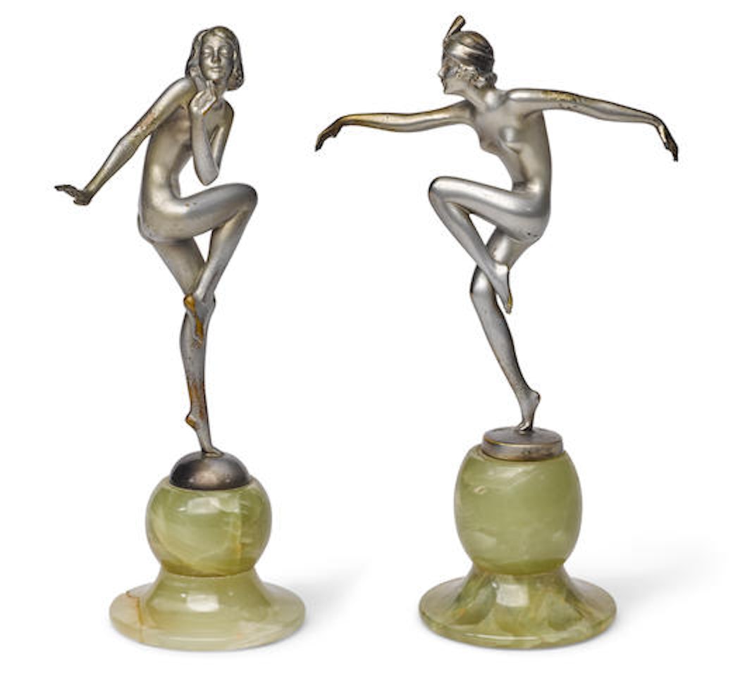 Figure of a nude turbanned dancer by Josef Lorenzl