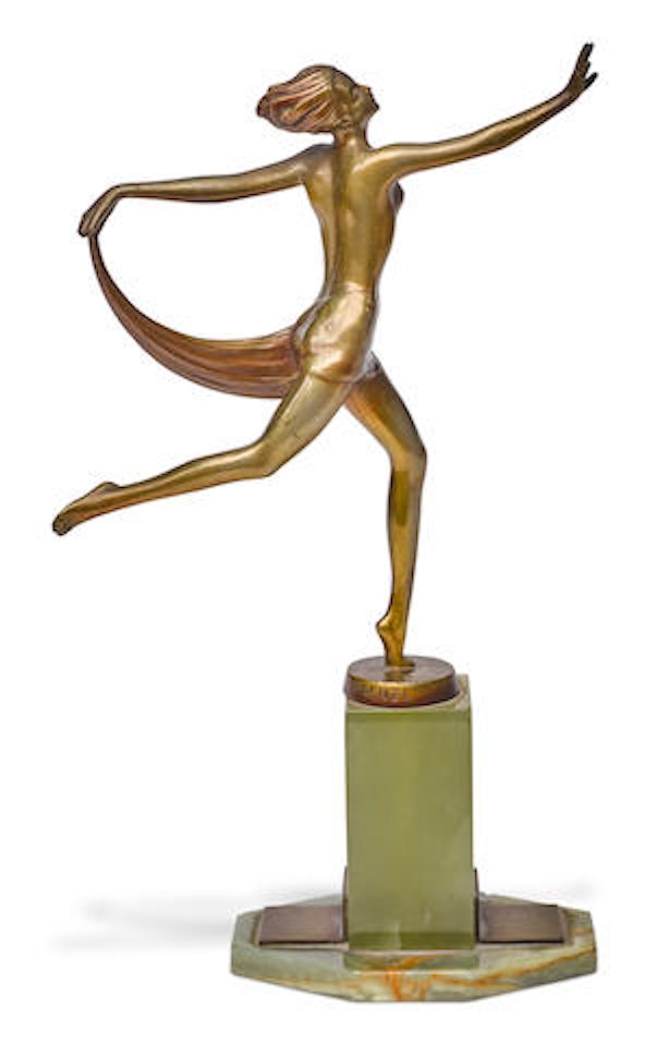 Figure of a scarf dancer en pointe by Josef Lorenzl