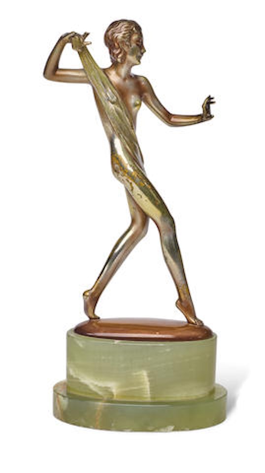 Figure of a scarf dancer by Josef Lorenzl