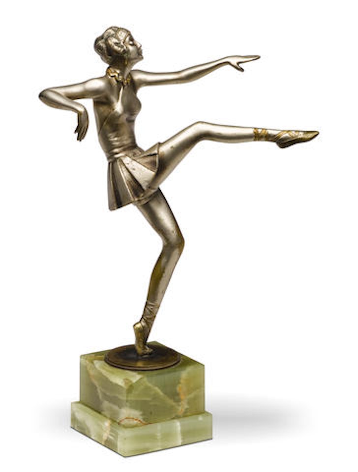 Figure of a dancer in pleated skirt by Josef Lorenzl