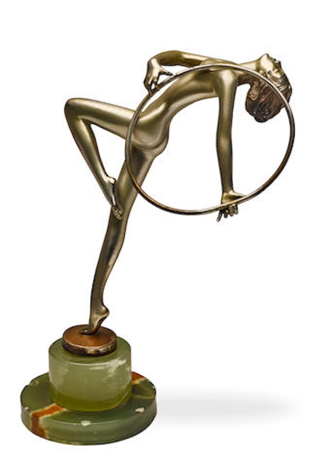Figure of a girl with a hoop by Josef Lorenzl