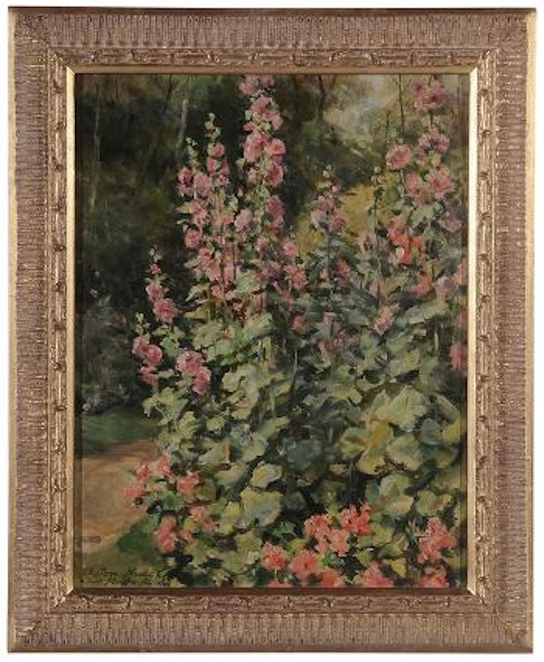 Hollyhocks by Louis Aston Knight