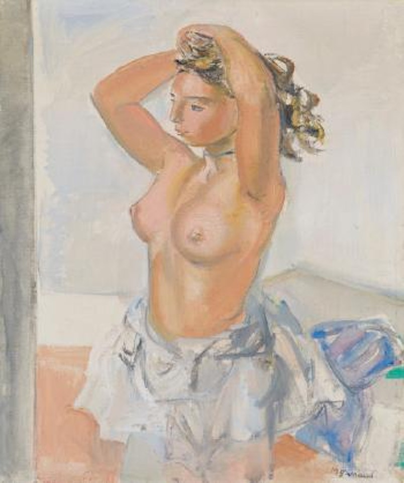 Junge Frau beim Haare kämmen by Maurice Barraud