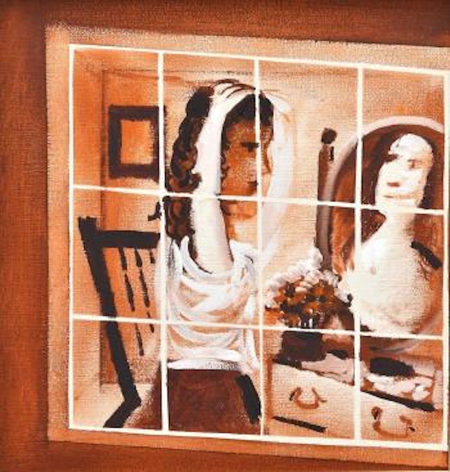 Looking in the mirror by Charles Blackman