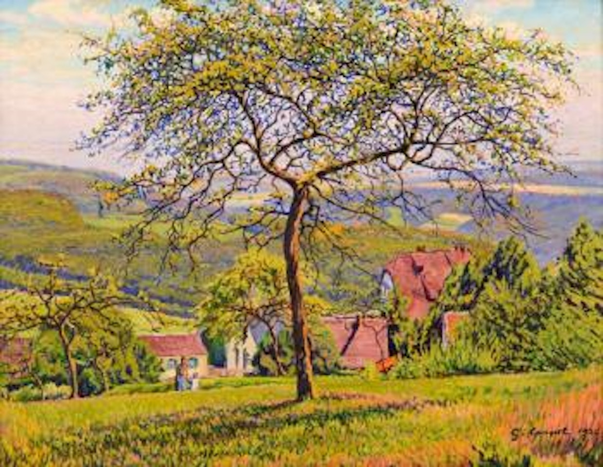 Walk in the orchard by Gustave Cariot
