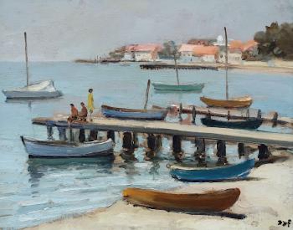Cannes, le port du moure rouge by Marcel Dyf