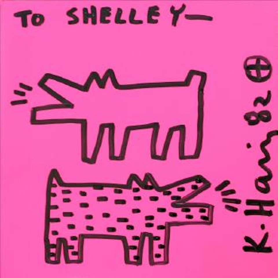 Two barking dogs by Keith Haring