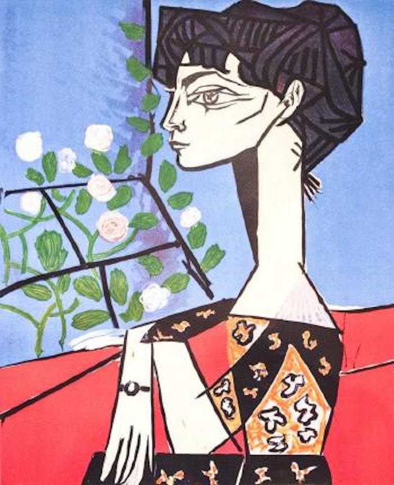 Jacqueline with flowers by Pablo Picasso