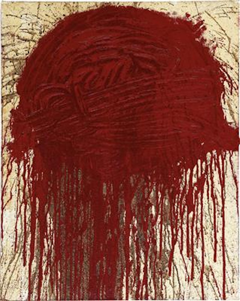 Action painting with impasto painting by Hermann Nitsch