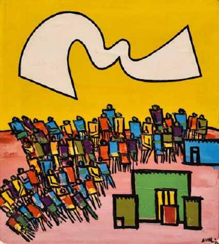 Township scene by Walter Battiss
