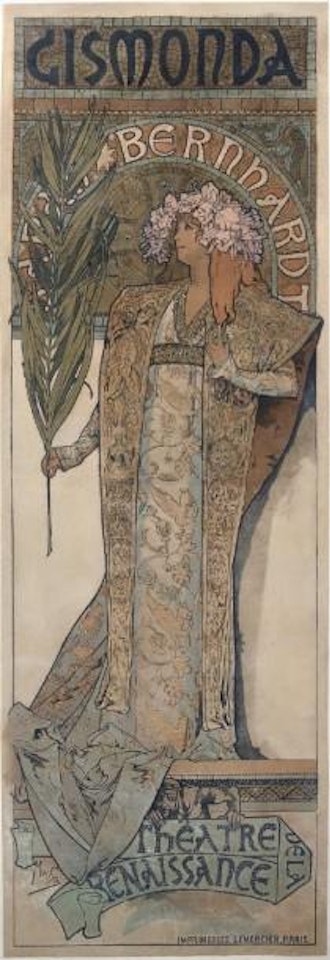 Sarah Bernhardt jouant le rôle de Gismonda au Théâtre de la Renaissance by Alphonse Mucha