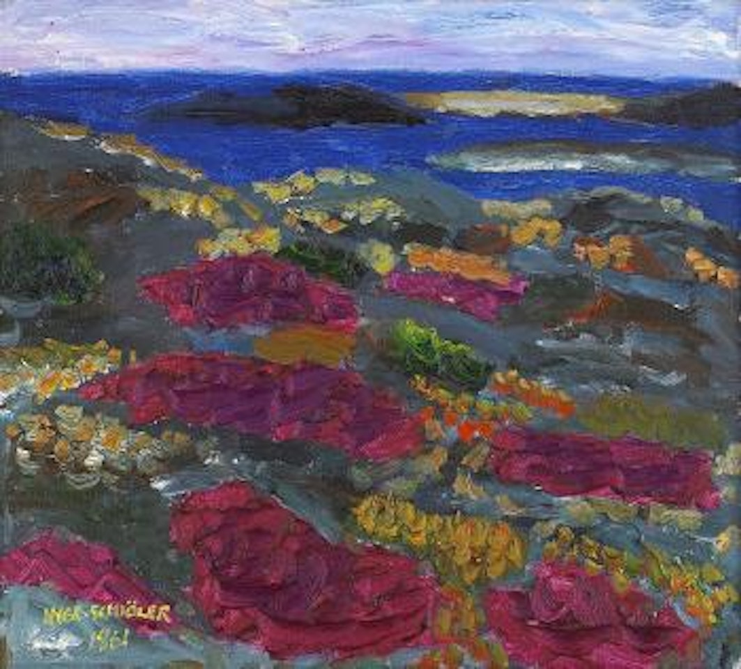 Havsklippor i höstfärger by Inge Schiöler