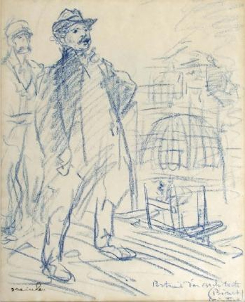 Portrait d'un architecte de la série des Maçons creusois by Théophile Alexandre Steinlen