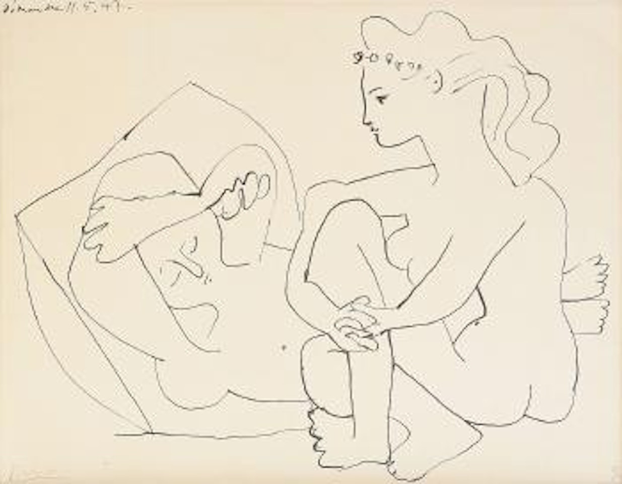 Deux Femmes nues reposant by Pablo Picasso