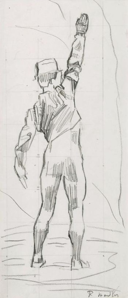 Figurenstudie zu 'Einmütigkeit' by Ferdinand Hodler