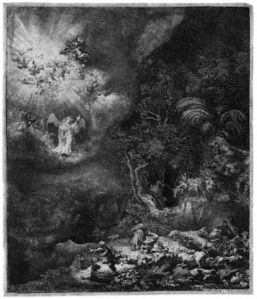 Die VerkÃ¼ndigung an die Hirten by Attributed to Rembrandt Harmensz van Rijn