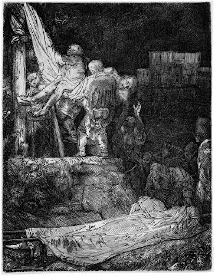 Die Kreuzabnahme bei Fackelschein by Attributed to Rembrandt Harmensz van Rijn