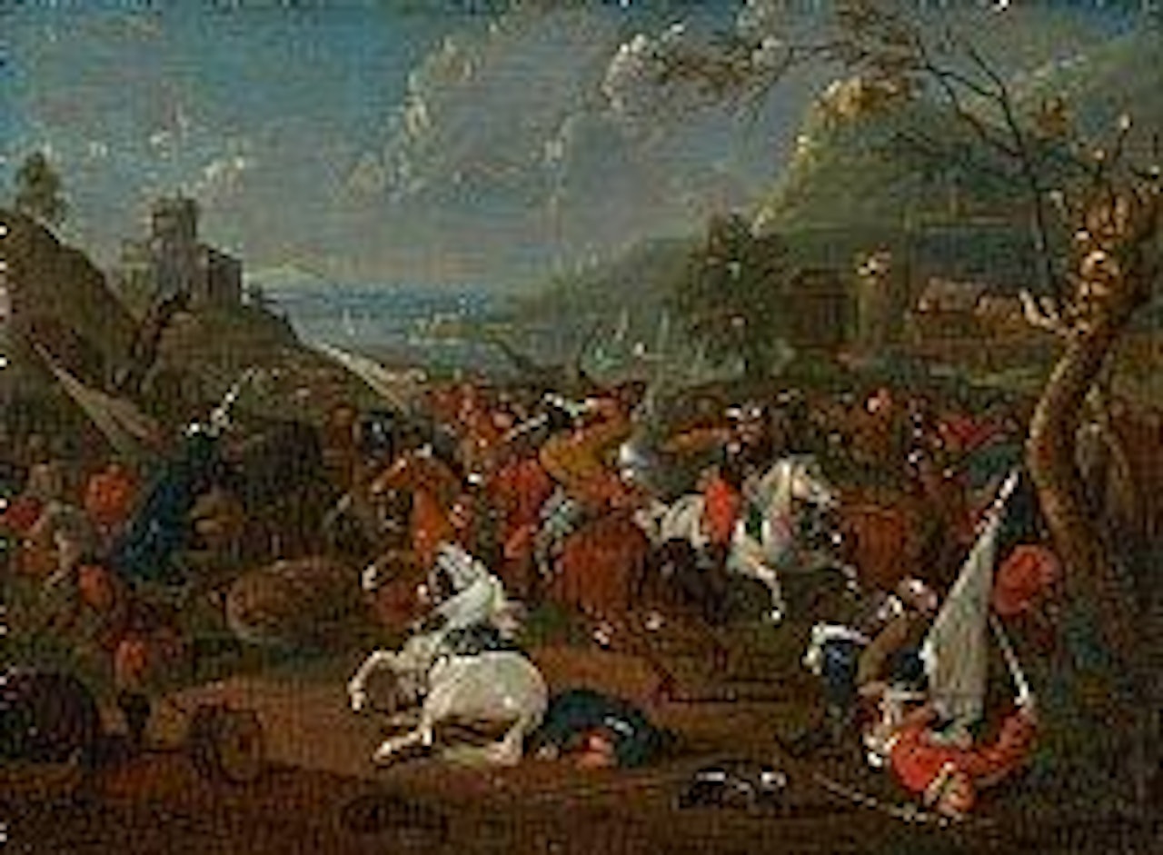 Choc de cavalerie by Flemish School
