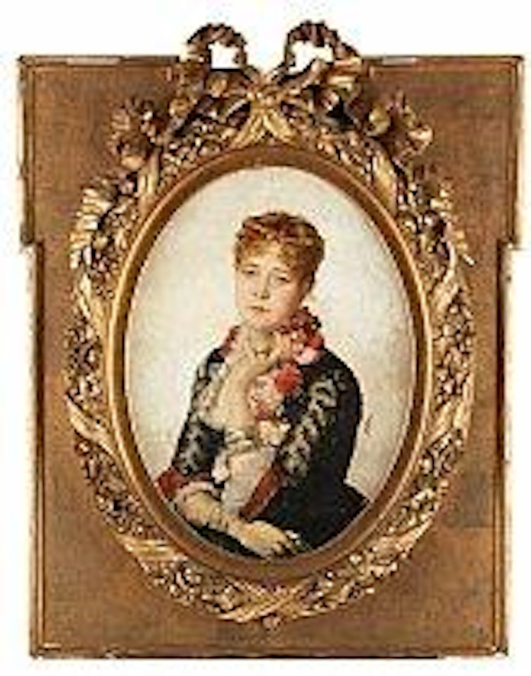 Jeune femme à la robe fleurie by Theobald Chartran
