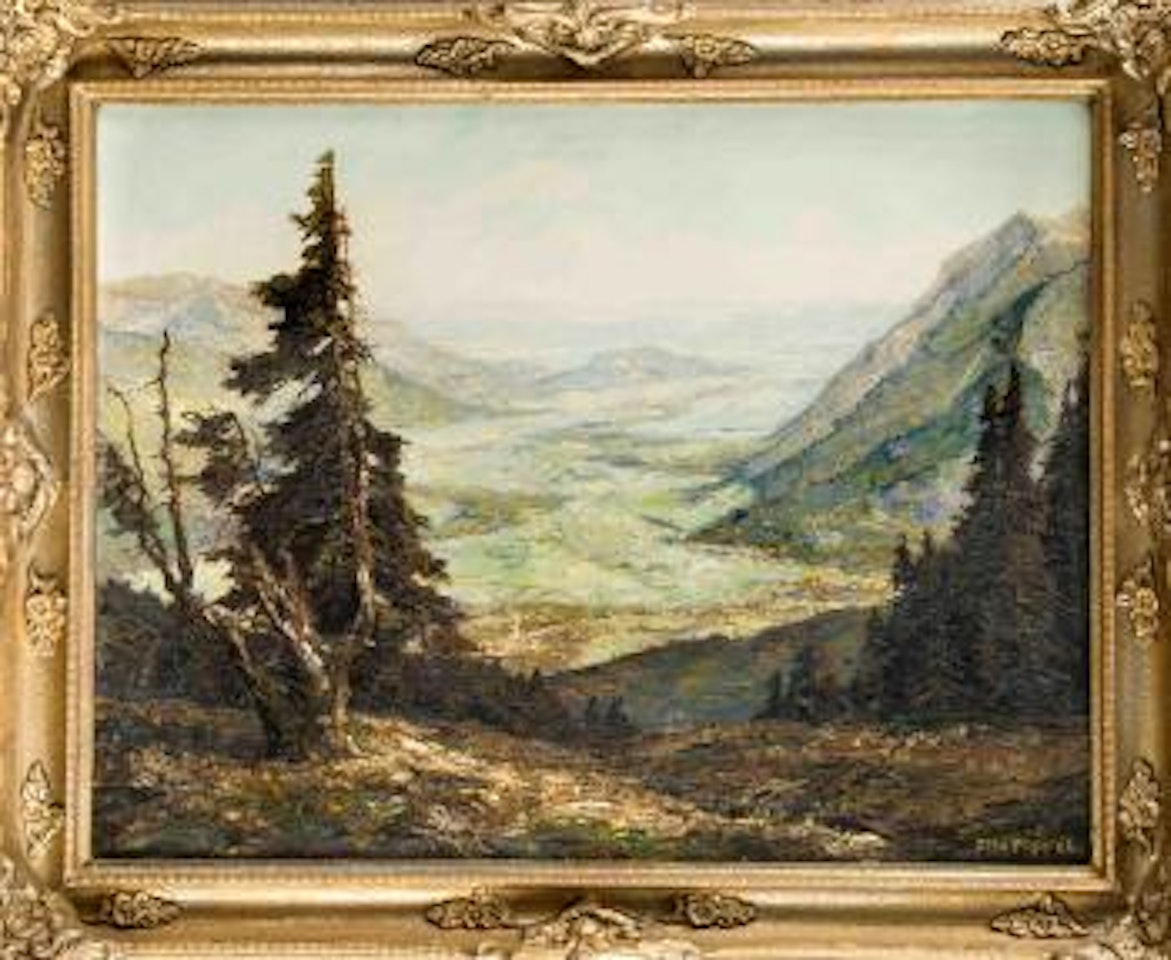 Blick vom Kreuzeck auf Garmisch-Patenkirchen by Otto Pippel