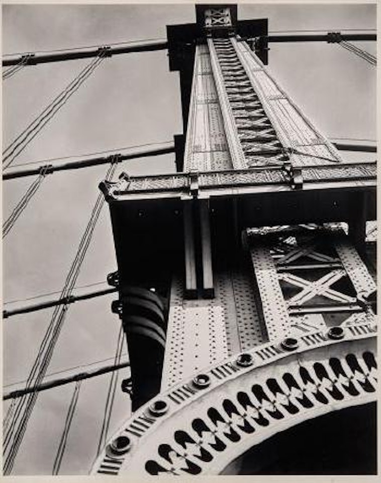 Manhattan Bridge, looking up by Berenice Abbott