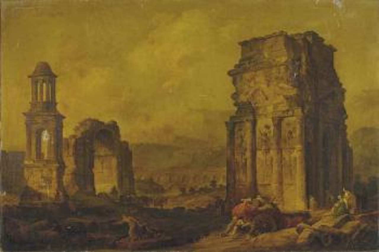 Caprice architectural avec les ruines de monuments provençaux célèbres by Hubert Robert
