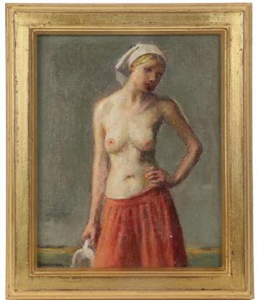 Study #3 (Red nude) by Robert Brackman